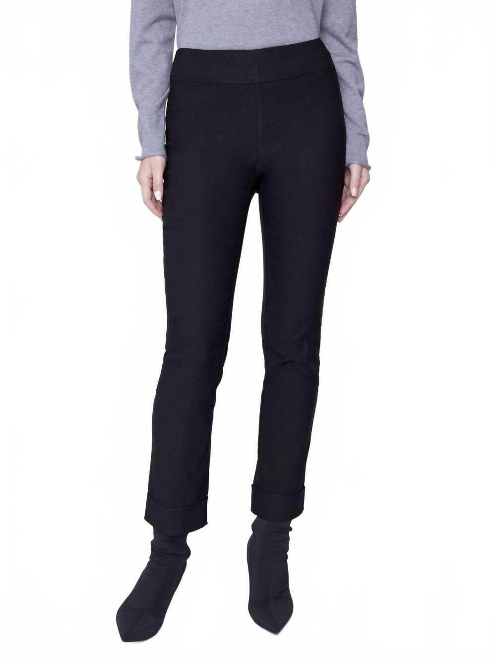 NEW CHARLIE B cuff pants in black 001